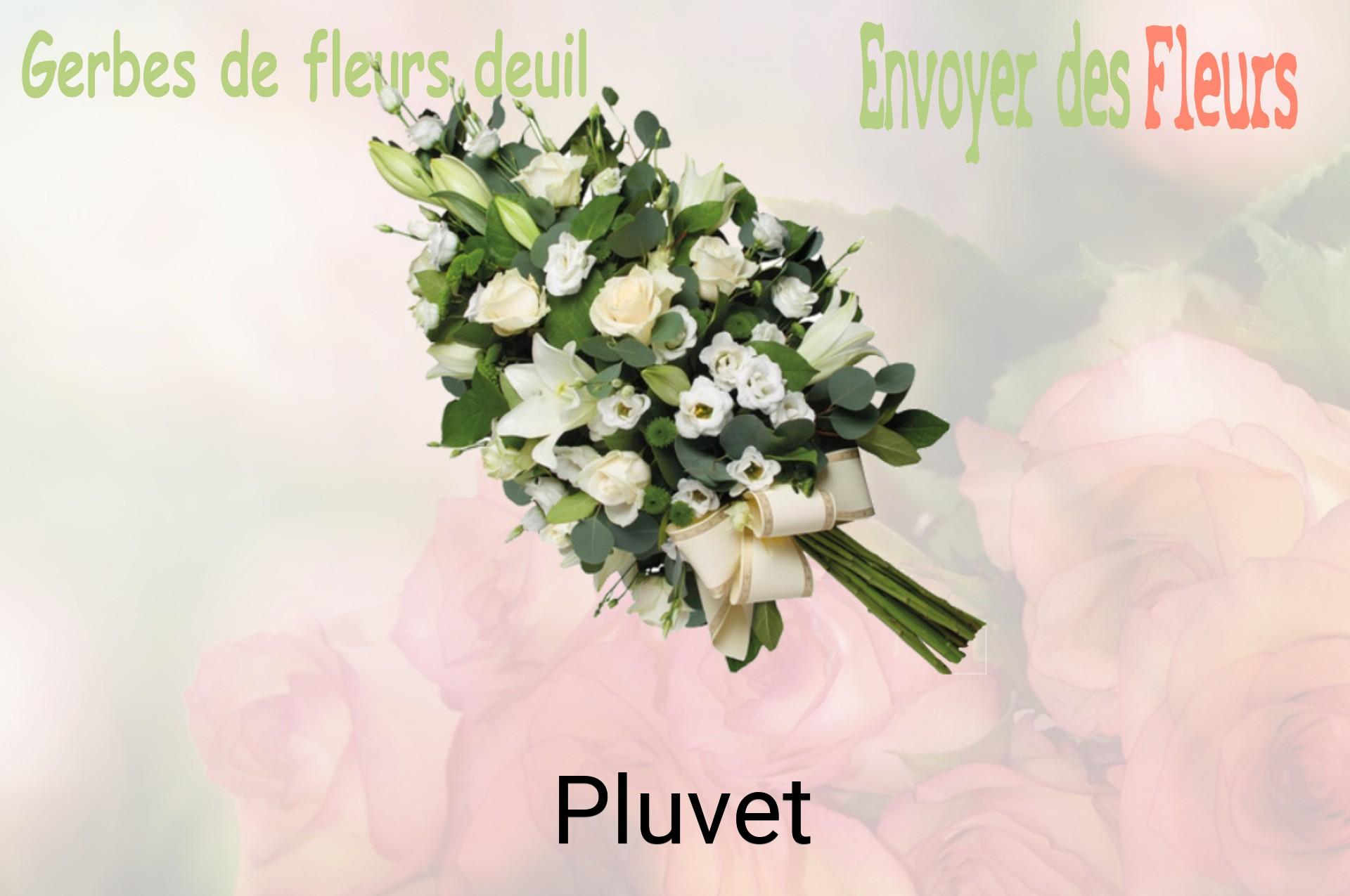 Gerbe de fleurs de deuil livrée à Pluvet